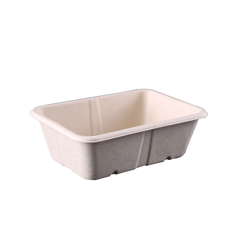 

Eco-Friendly Biodegradable Plant Fibre Disposable School Lunch Container Fast Food Tray, Black, white, red, green or customized
