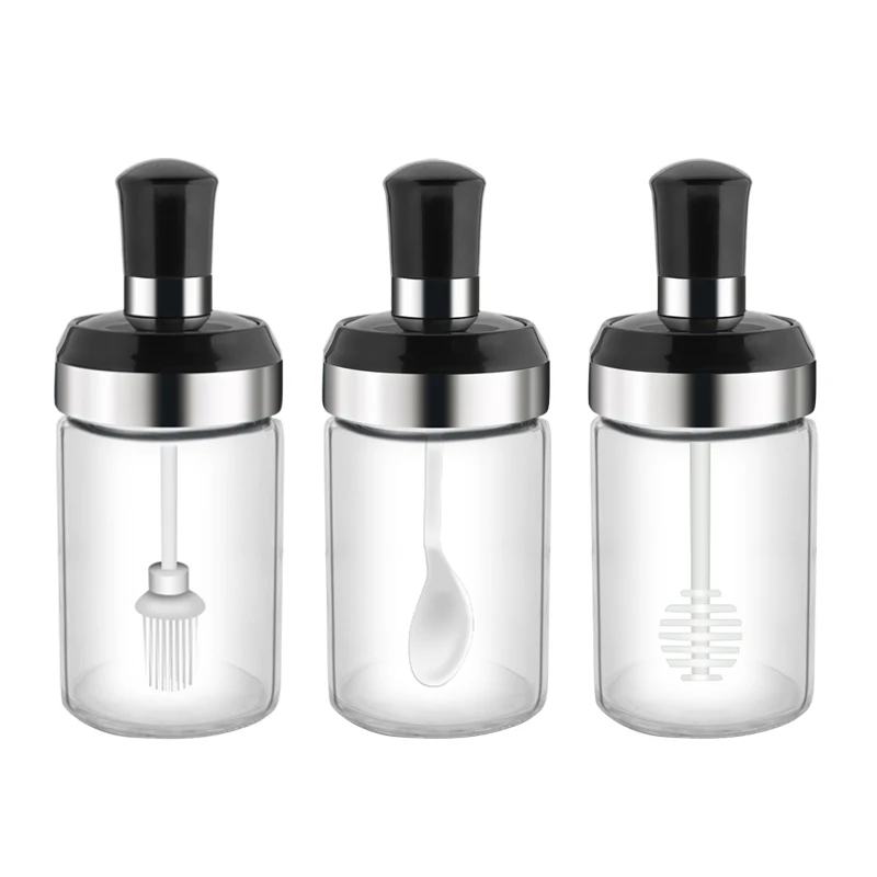 

Multifunctional seasoning bottle with high quality airtight jar and spoon cover for household kitchen