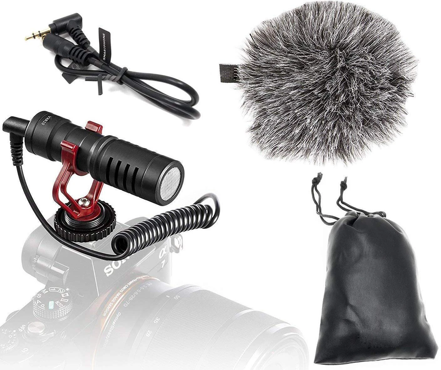 

2020 Hot Selling ShotGun Mikrofon Mobile Mic For phone, Black