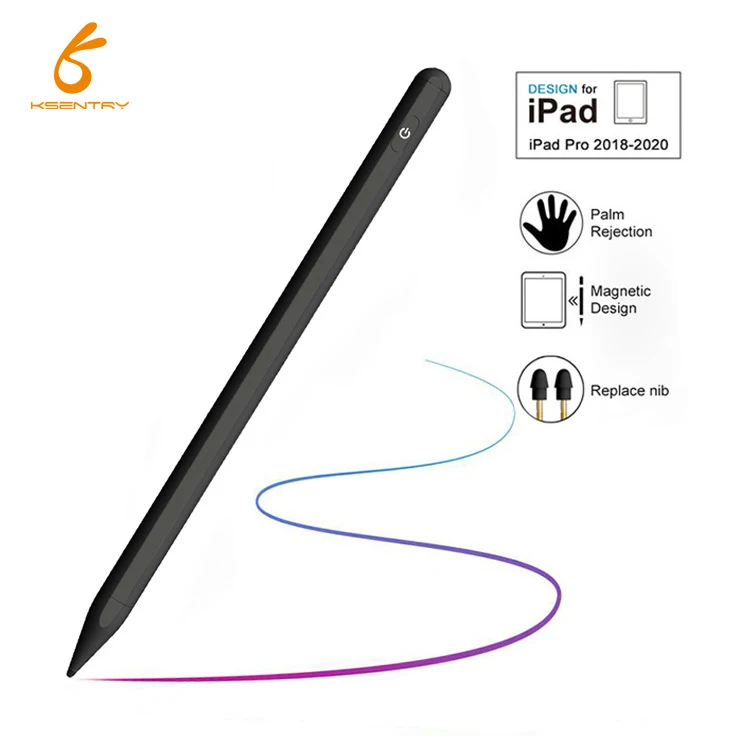 

High sensitive tablet metal upgraded fine tip palm rejection capacitive stylus touch screen s pen for ipad iPad pro air, White&black