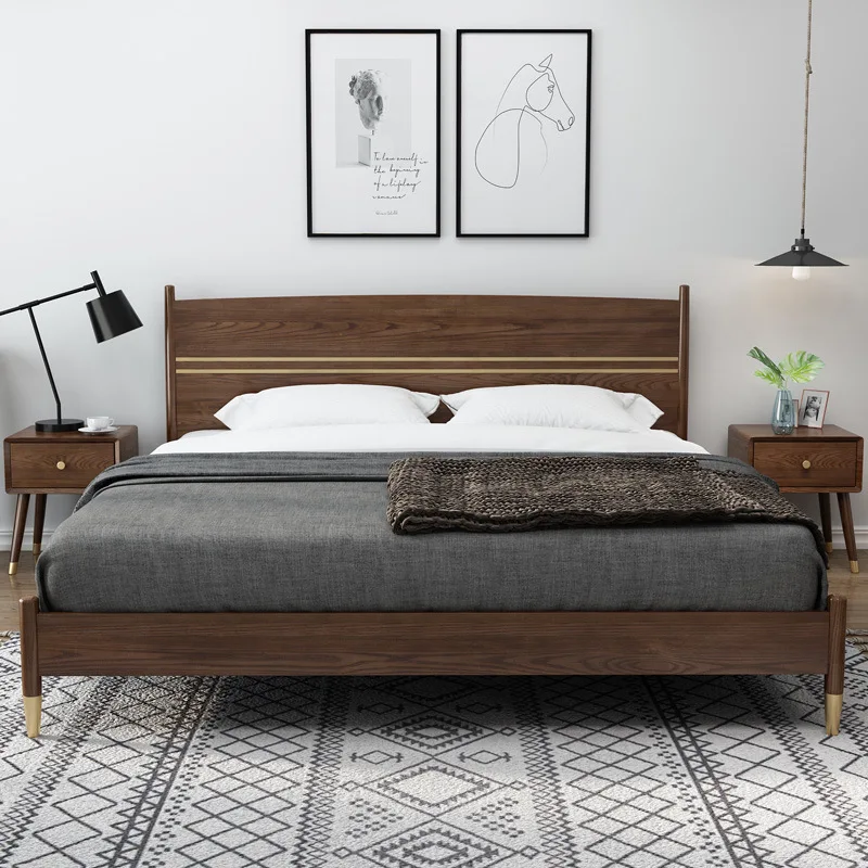 product-double rustic solid wood beds wooden bed frame-BoomDear Wood-img-1