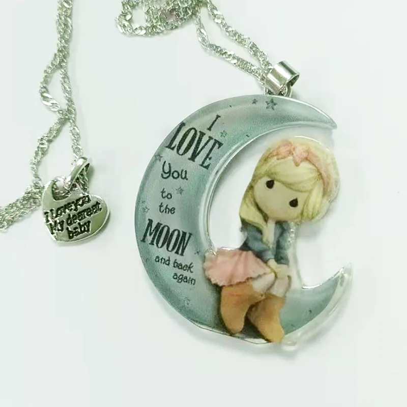 

Fashion cartoon couple confession moon girl wild princess pendant necklace