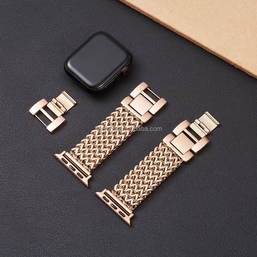 

Steel Band Compatible Amazon Luxury Adjustable stainless steel Tassels Strap For Apple Watch Band Series 6/SE/5/4