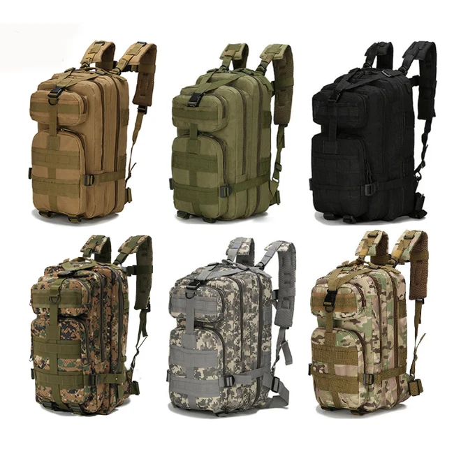 

Outdoor army molle 3P pack rucksack black 25-30L army hiking backpack camping tactical military backpack bag