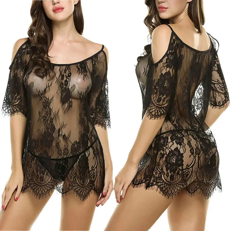 

YMX-0021 Sleeveless Dress Lace Blouse Mini Doll Sexy Lace Bodysuit Lingerie