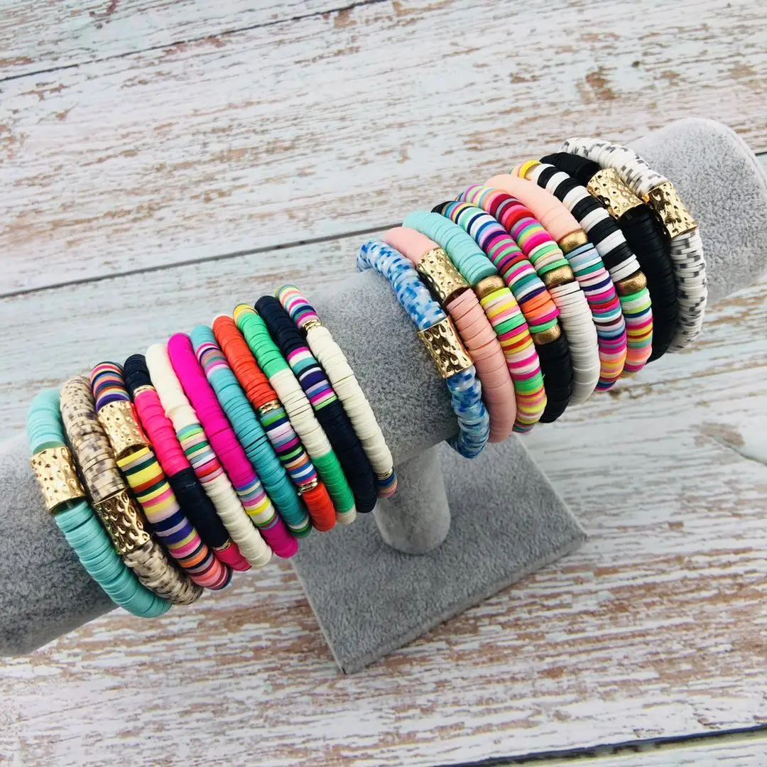 

Bohemia Clay Findings Beads Bracelet, Shown