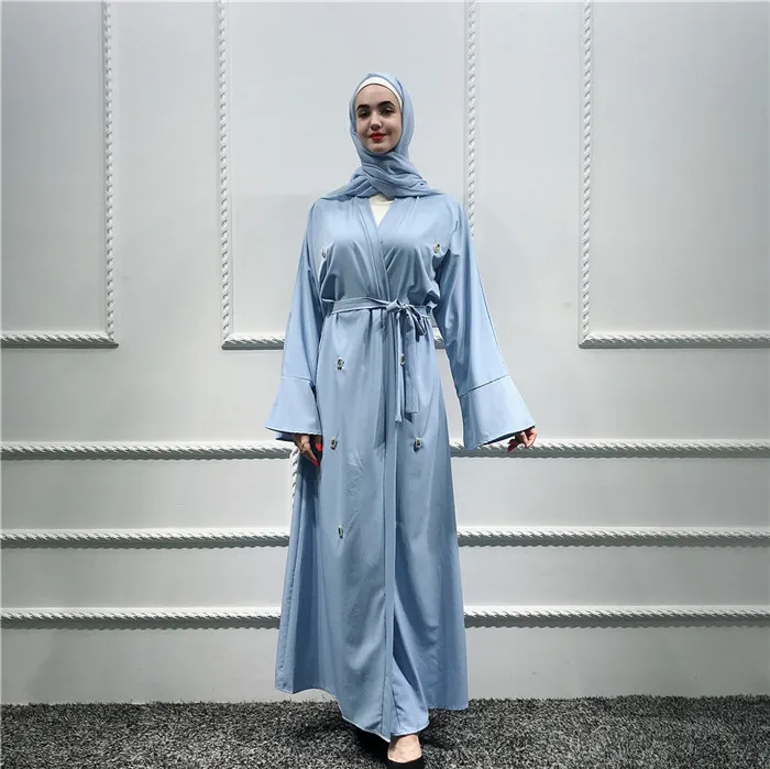 

New arrival wholesale latest designs muslim dress Soft Crepe abaya dubai, Black,blue,dusty pink