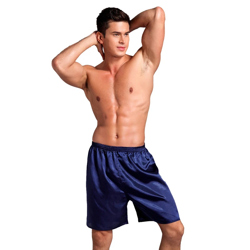 

high Quality Sleepwear Satin Pajama Bottom Silk Sleep Shorts Men Satin Boxers Shorts silk boxers for men 3xl, Customized color