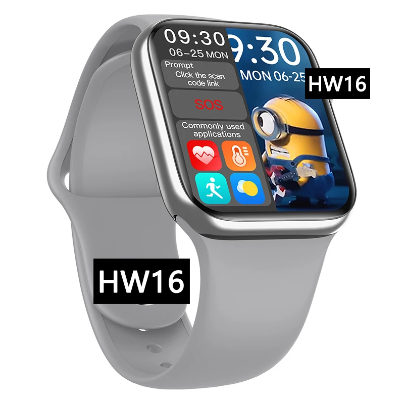 

2021 new HW16 bluetooth smart watch phone 1.72 inch waterproof series 6 android hw12 smartwatch pk hw22 t500+ t55 fk88 k8 w46, Black,red,pink,white,blue