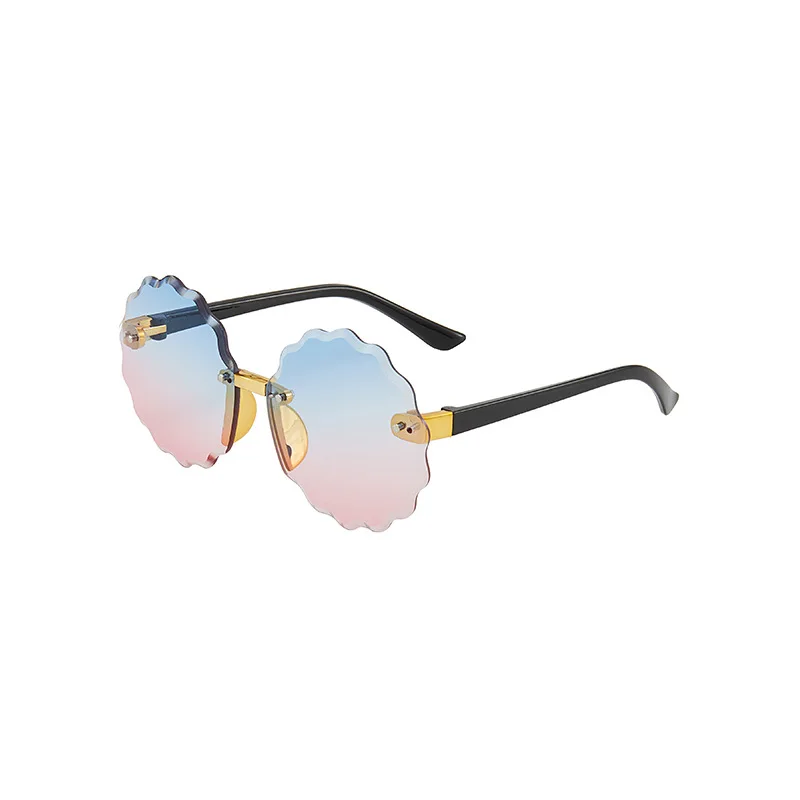 

2020 new arrivals fashion rimless gradient lens trendy shades cute metal flower shaped lentes de sol kids sunglasses sun glasses, Custom color
