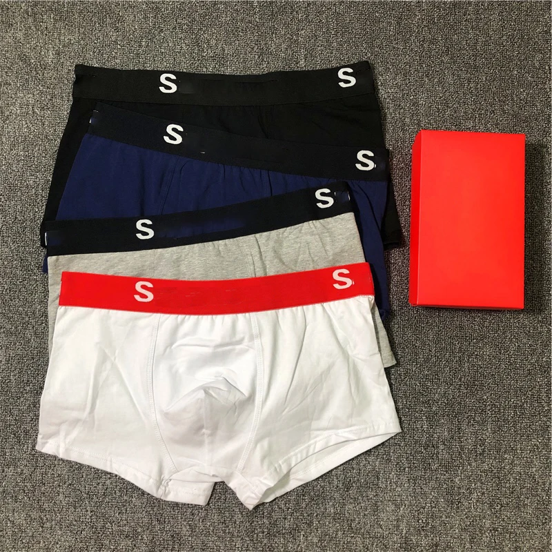 

Men Letter Print Underwear Wholesale Designer Cotton Breathable Boxer