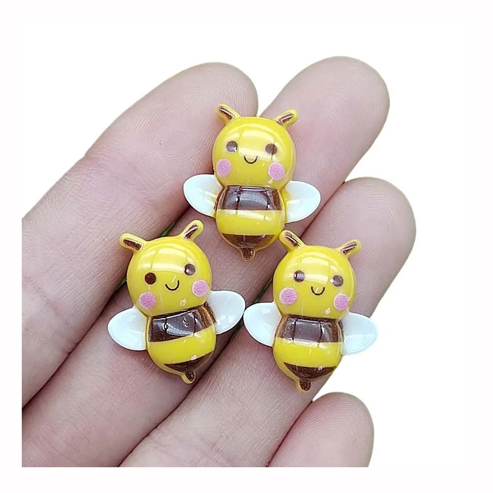 

100Pcs/Lot Kawaii Cartoon Tiny Craft Bee Flatback Resin Cabochons Embellishmens For Scrapbooking Phone Case Jewelry Making DIY