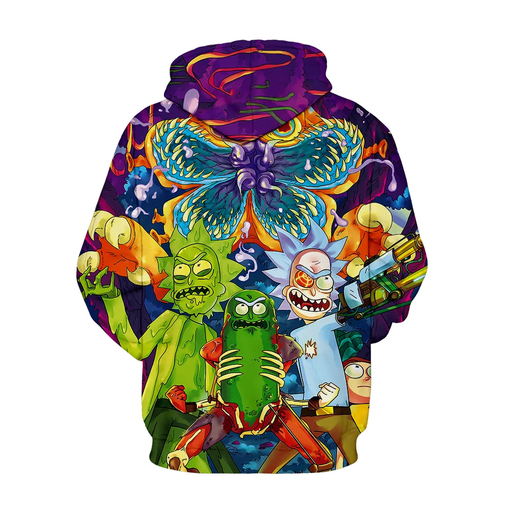 

High Quality Hot Sale Morty and Rick Digital Print Couple Wear Casual Long Sleeve Pullover Oversized Hoodies Sweatshirts