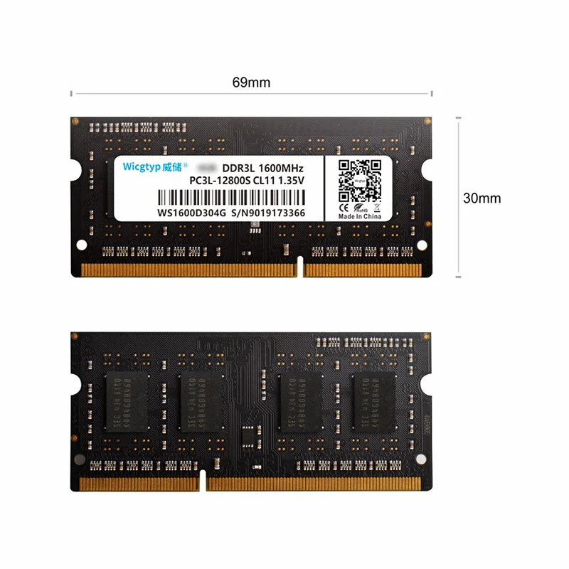 

Wicgtyp laptop memory ddr3 ram 4gb 1600mhz PC3-12800 for notebook computer