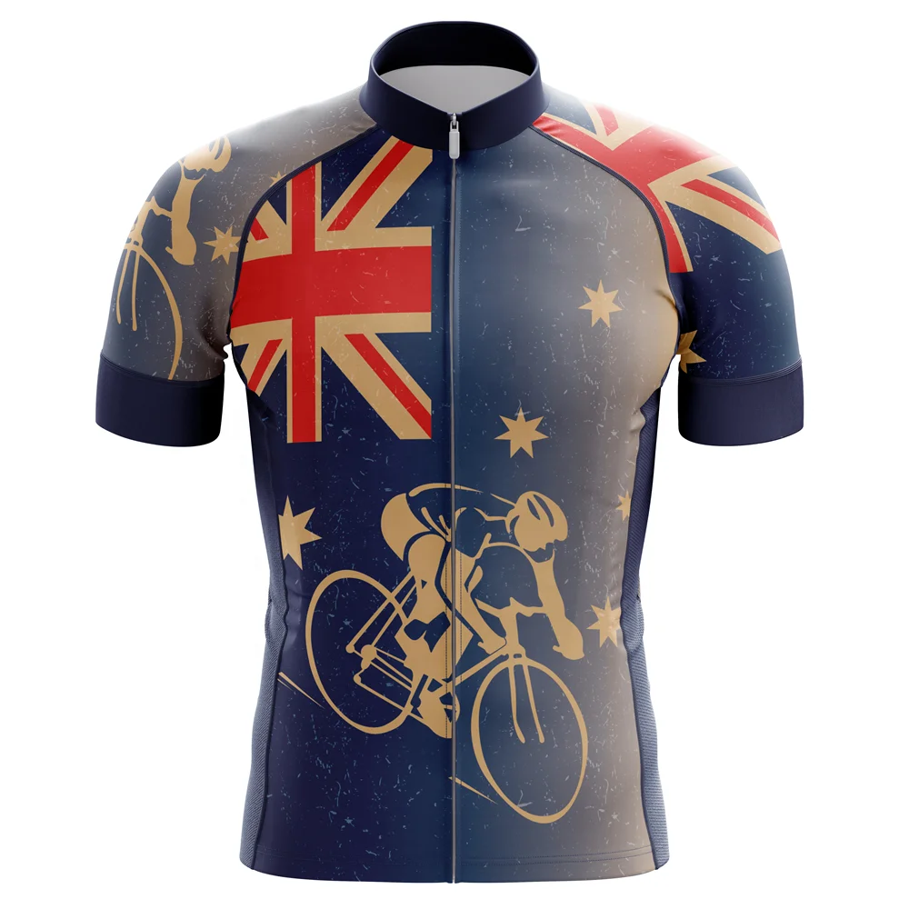 

HIRBGOD TYZ581-01 Victoria Australia Cycle Jersey Men Cycling Jersey Short Sleeve Bike Jersey Victoria Flag Cycling Wear, Ink-blue colour