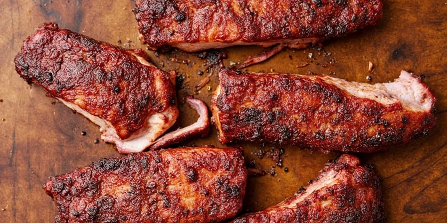 Ribs served with coleslaw and cornbread