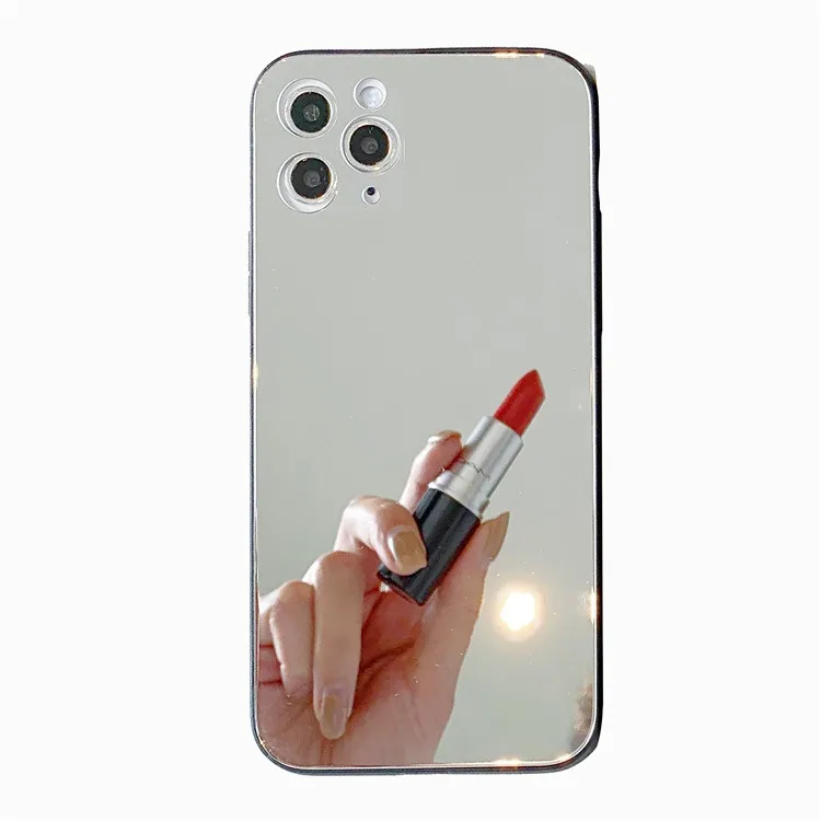 

Makeup Mirror Phone Case For iPhone 12 mini 12 11 pro max 7 8 Plus X XR XS Max SE 2020 TPU PC Hard Back Cell Phone Cover Cases