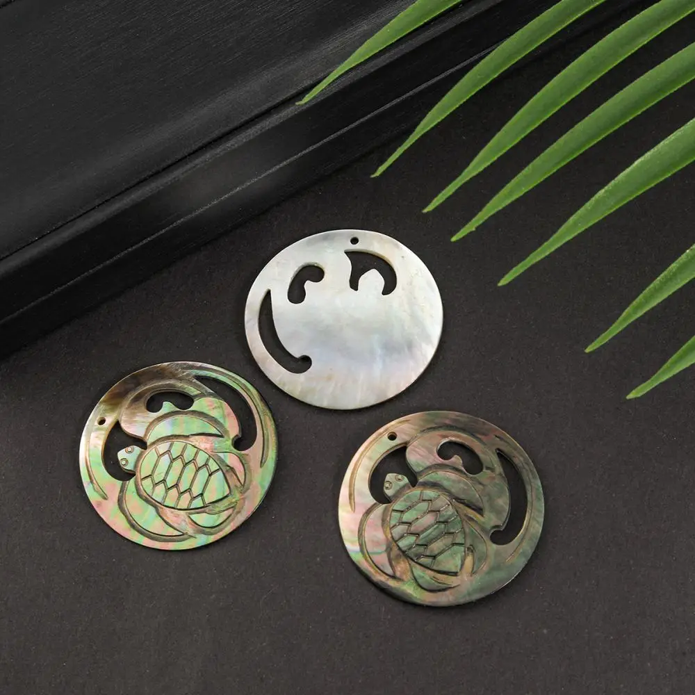 

Hot Selling Custom cute turtle shell round accessories Jewelry Charms for PolynesianHawaiian Jewelry Sets Making