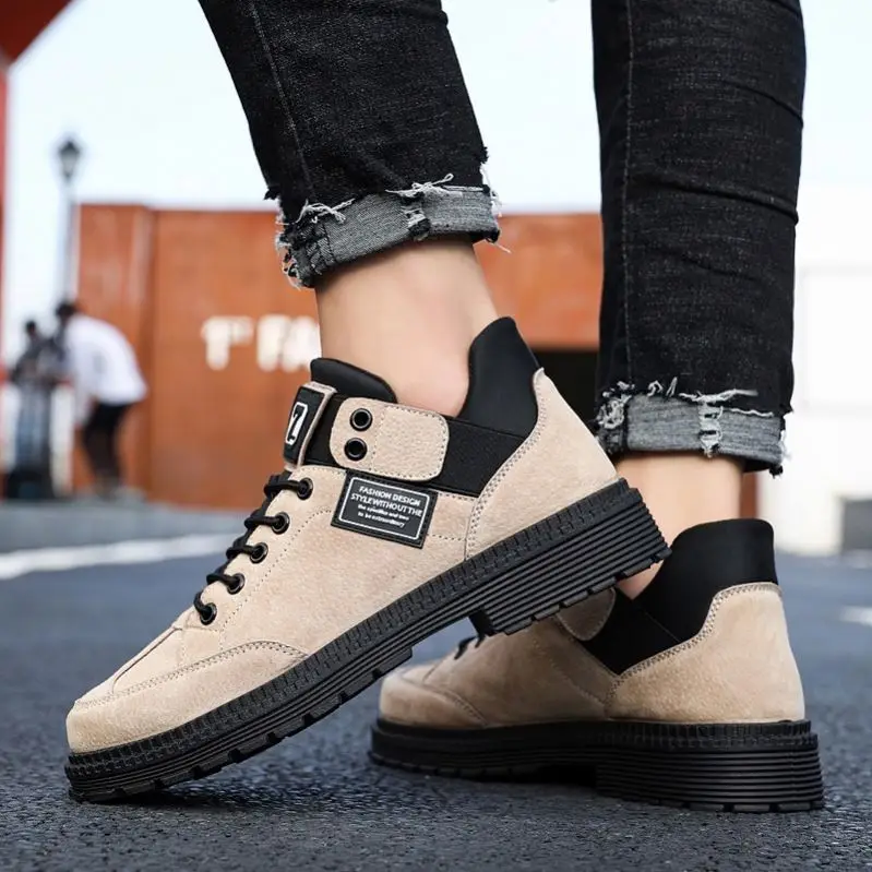 

New Men's Casual Boots Fashion High-top Boots Male Non-slip Casual Shoes, Optional