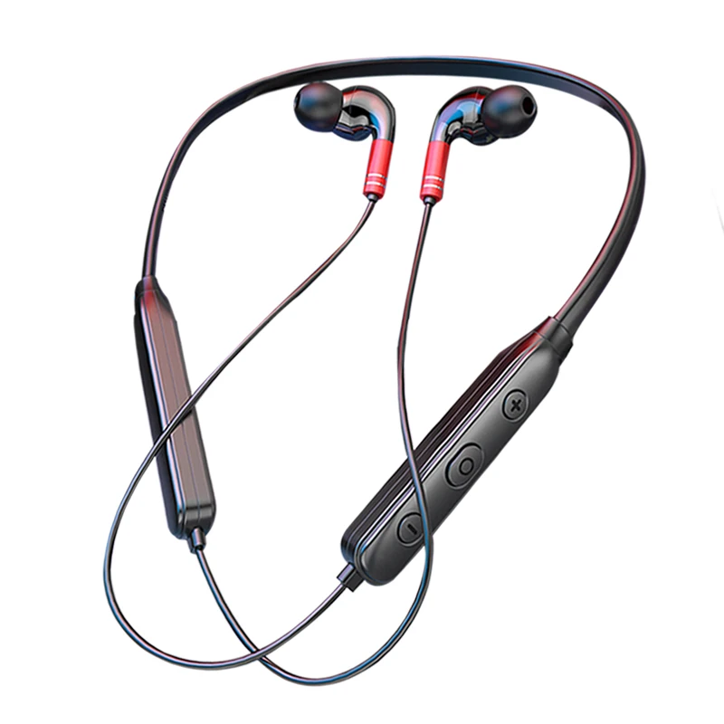 

2021 Neckband wireless earphone neckband headphones waterproof stereo heavy woofer handfree with mic