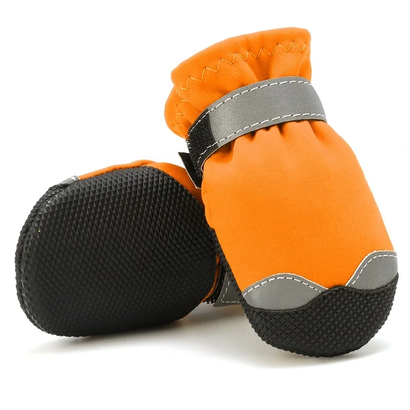 

Dog Shoes Outdoor Walk Fleece Lining Dog Sneaker Winter Warm Booties For Small Medium Large Dogs, Red,black,orange