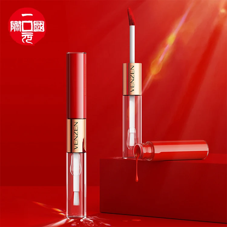 

Crystal lip gloss girls makeup 2 in 1 lipstick lip gloss