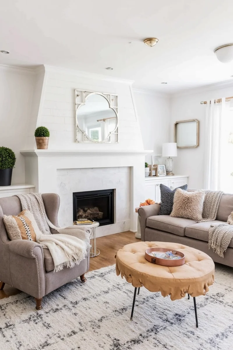 Zoned living room layout