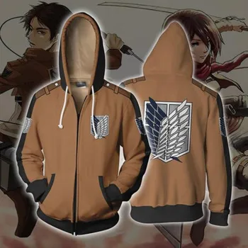 ecoparty attack on titan anime hoodie sweatshirt zipper jacket long sleeve  streetwear men halloween costume men all might female  buy hoodies