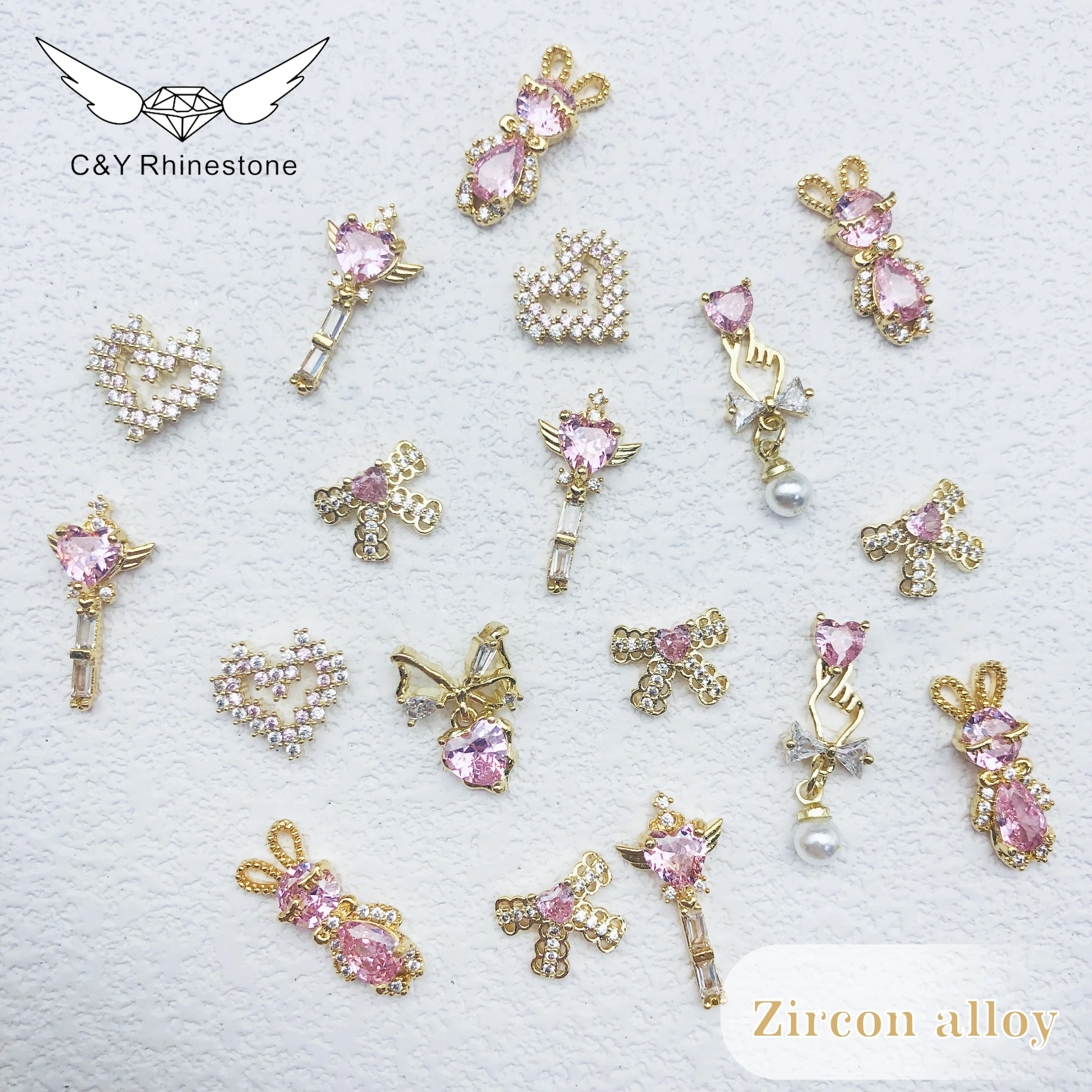 

CY Alloy Nail Art Rhinestone Charms 3D Nail Art Jewelry Zircon Decoration Designer Nail Charms