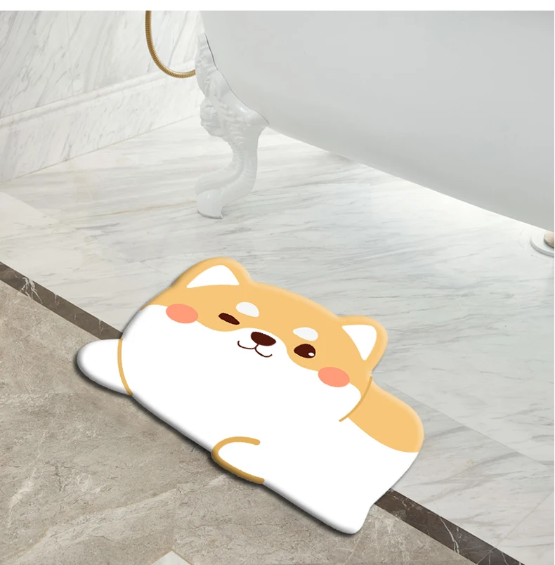 water absorption bathroom mat diatomite material cartoon design