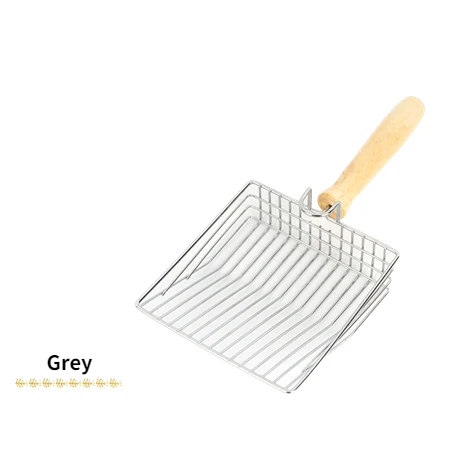 

Cat Litter Scoop Fast Sifting Cat Litter Scoop Stainless Steel Metal Litter Scooper with Deep Shovel Wooden Handle