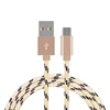 Promotion New design customized stripe nylon braided 2.4a 2a micro usb cable 2.0 for smart phone