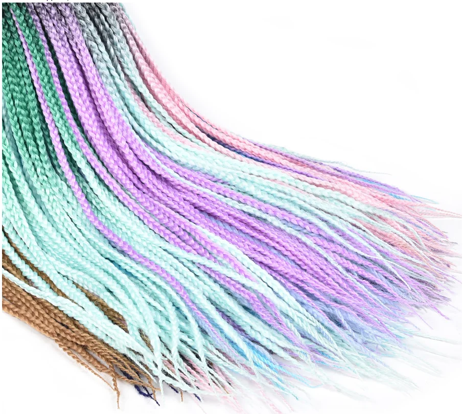 

Box Braid Crochet Hair 24" Ombre Synthetic Braiding Hair Extensions for Women Crochet Braids