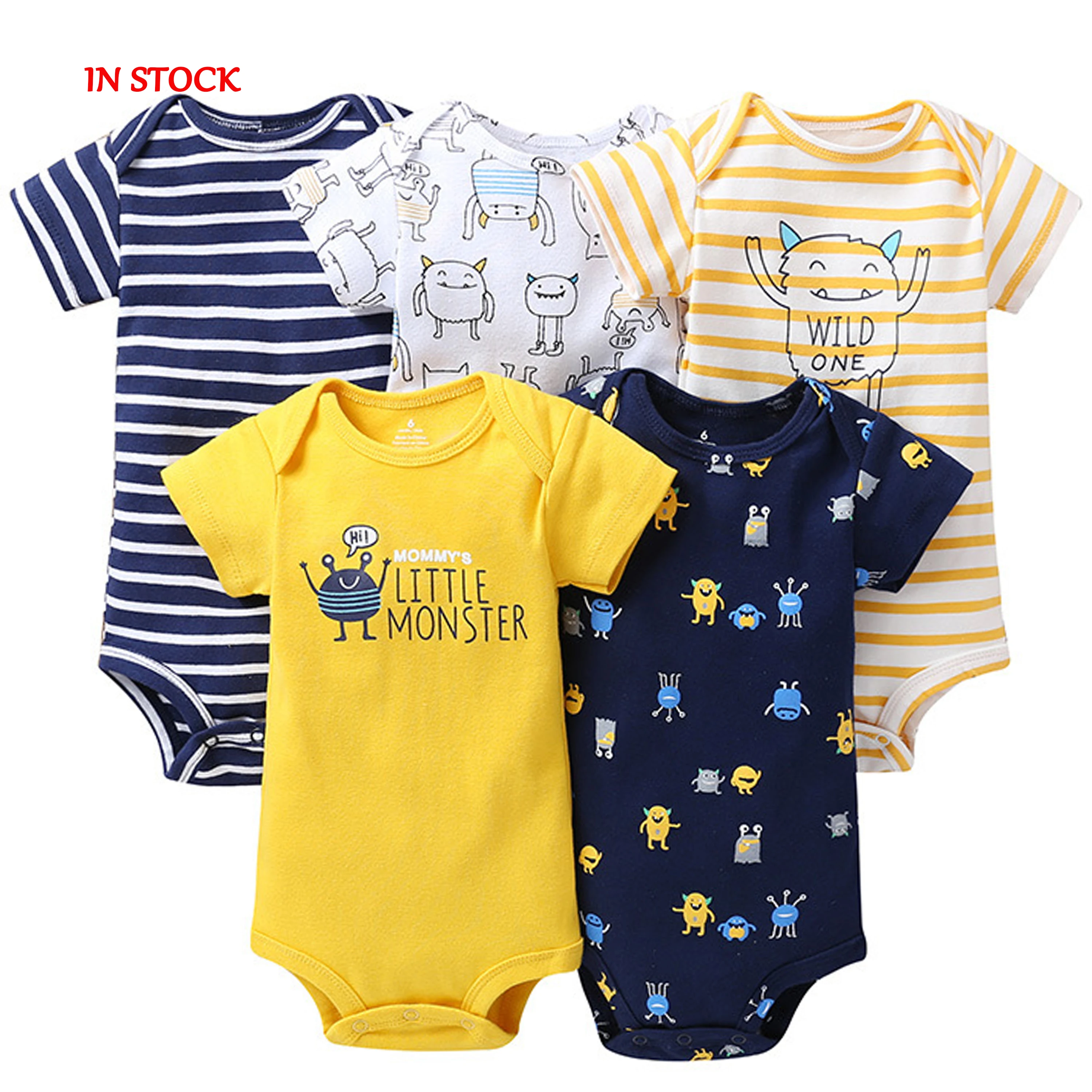 

100% Cotton Infant organic cotton baby bodysuit Baby Summer Clothing for wholesales, Customized color