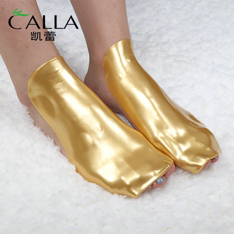 

Hot Sale Cosmetic Deep Cleanse Treatment Collagen Pedicure Spa Crystal Skin Care Foot Mask, 24k gold