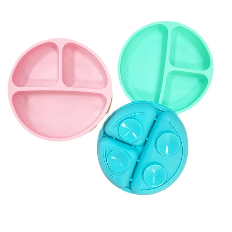 

Kids Toddlers Feeding Nursing Non Spill Girl Mixing Snacks Portable Storage Bowl Mold Cartoon Silicone Suction Plate For Babies