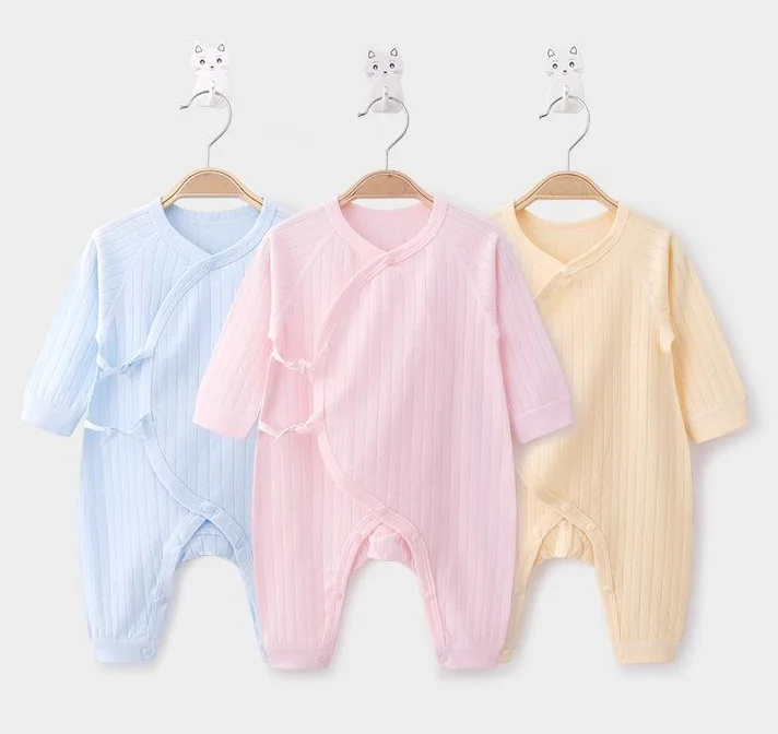 

Cheap wholesale 100% cotton plain cute casual baby boy and girl rompers one piece jumpsuit infant clothing set, Pink,yollow,blue