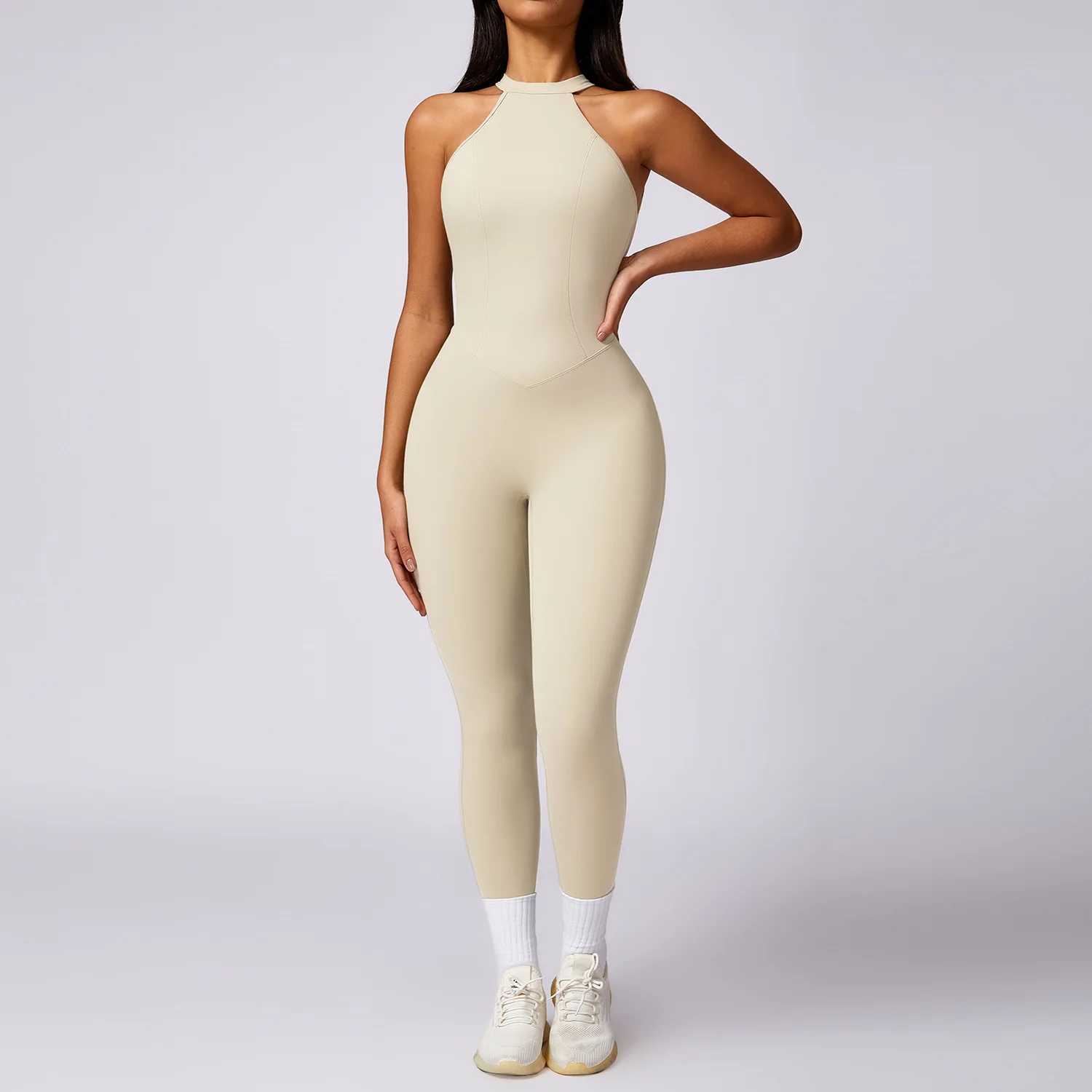 Custom Logo One-piece Yoga Suit Women's Sports Outdoor Running Quick Drying Bodysuit Sexy Jumpsuits for Women