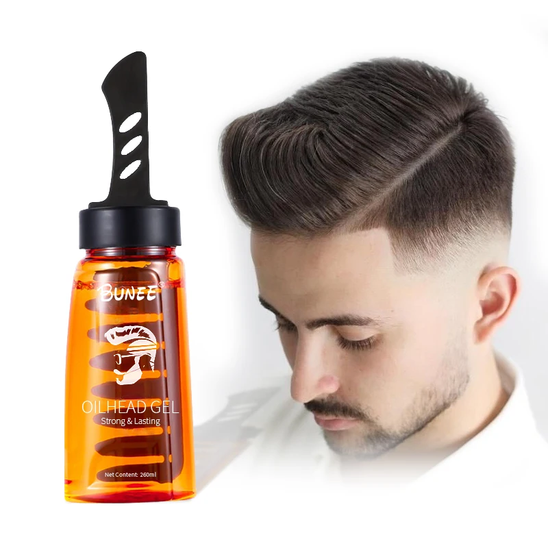 

Private Label Hair Styling Gel Hot Sale Oil Head Gel for Men's Applicator Brush Hair Styling