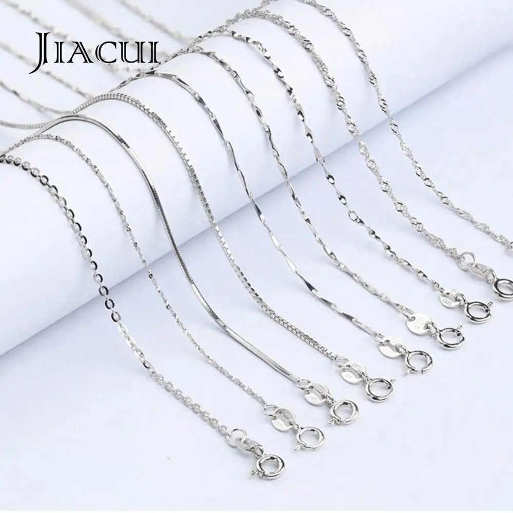 

Jiacui Jewelry Silver Chain For Necklaces 925 Sterling Silver Chain 18K Gold Plated Women