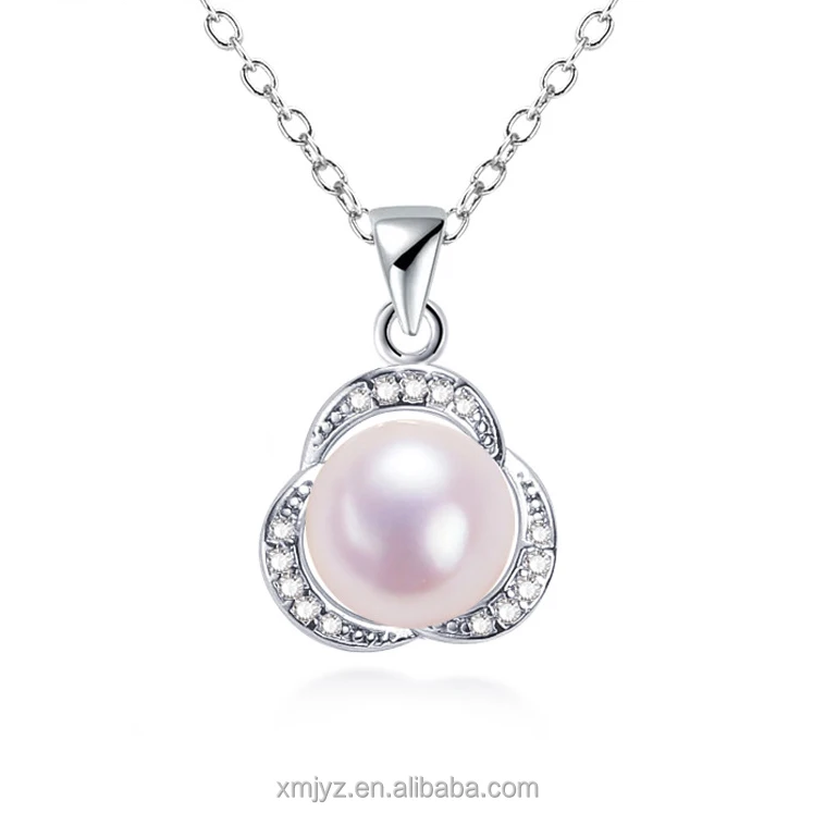 

Zhujiyuan Origin Natural Freshwater Pearl Necklace Clover Flower Pearl Pendant Choker Jewelry Cross-Border Hot
