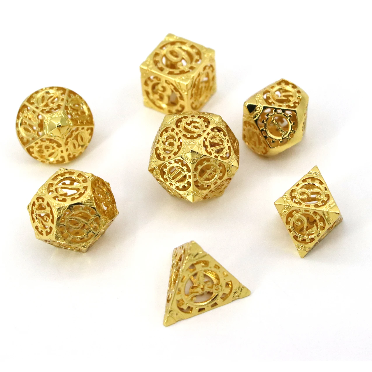 

Copper Hollow Metal Dice Set DND dice Dungeons and Dragon d&d polyhedral dice with Role Playing Games, Colorful