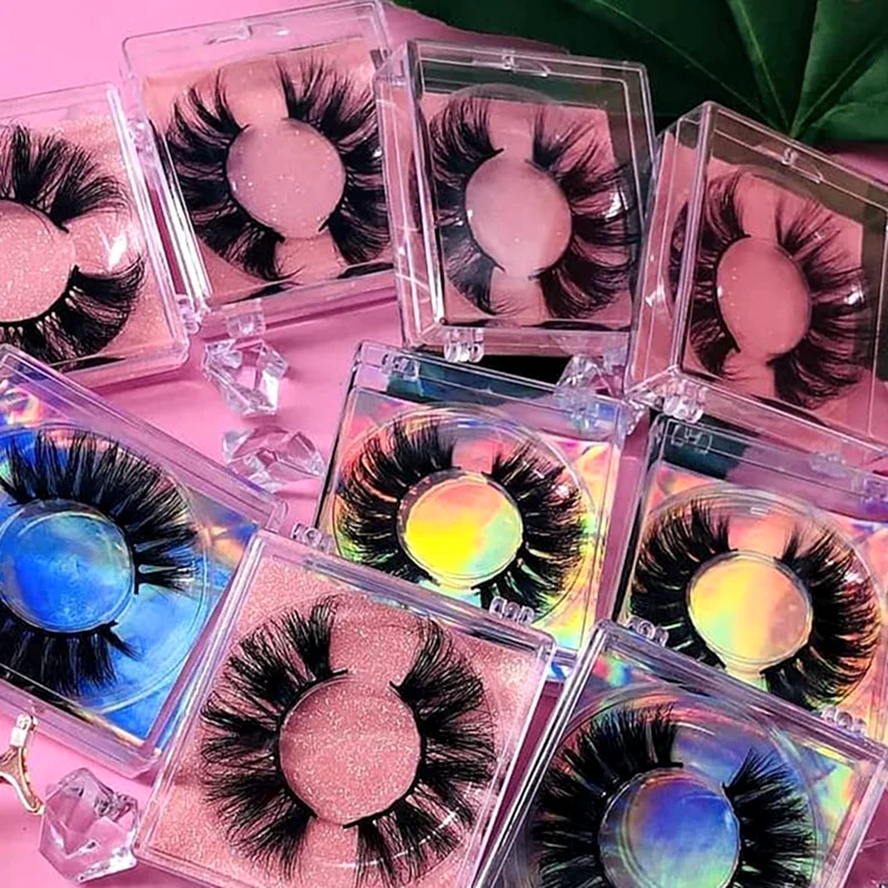

Queency Girls Wholesale Fluffy 25MM Real Mink Full Strip Eyelashes 3D False Eye Lashes Case Customized Packaging Boxes Bulk