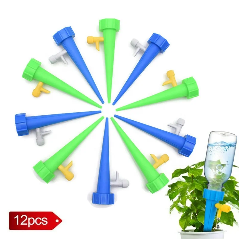

Garden DIY Automatic Drip Water Spikes Device System Houseplant Taper Dripper Plants Self Watering Spike With Slow Release, Blue. green etc.
