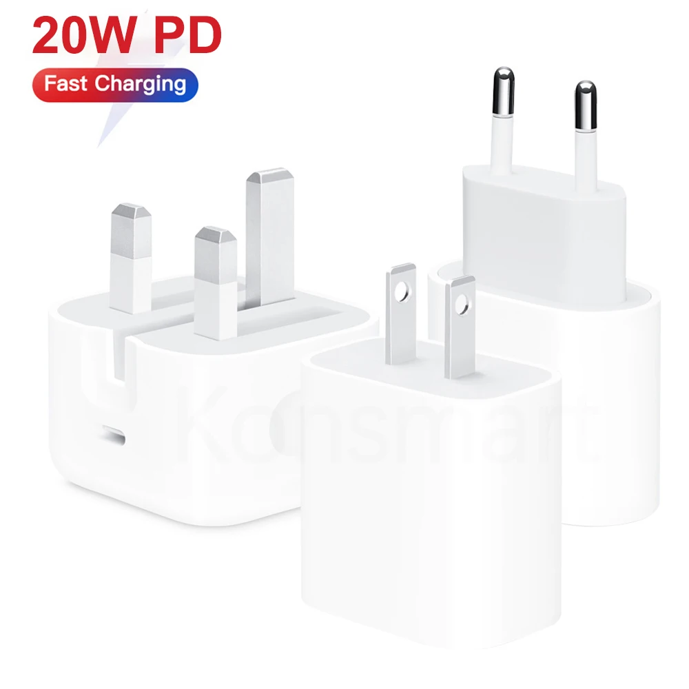 

20w PD charger Original US EU plug USB C Power Adapter for iphone 12 pro max