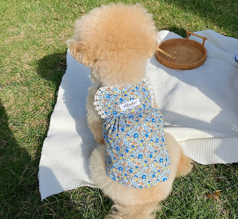

INS Hot Spring/Summer Thin Floral Pet Dress Breathable Puppy Skirt Pet Clothes