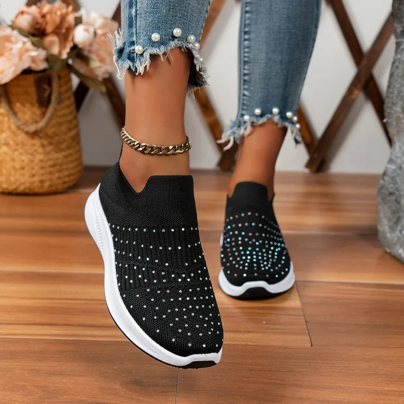 

2023 Women's socks Shoes Breathable Mesh Sneaker Shoes for Women Soft Flats Sneakers Plus Size 43 Non Slip Casual Shoes woman