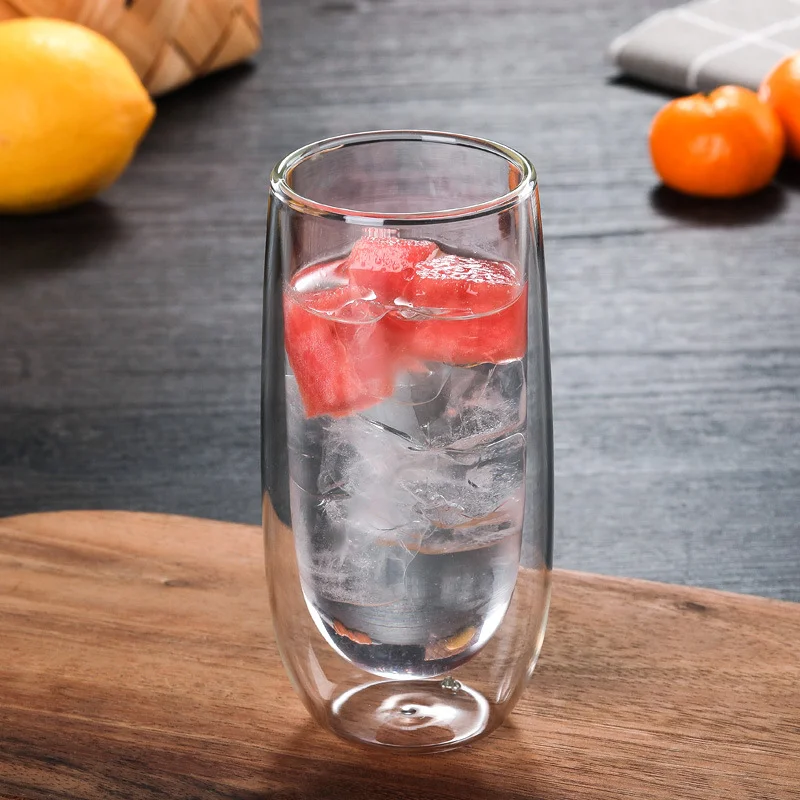 
Manufacturer heat resistant high borosilicate double wall glass mugs 