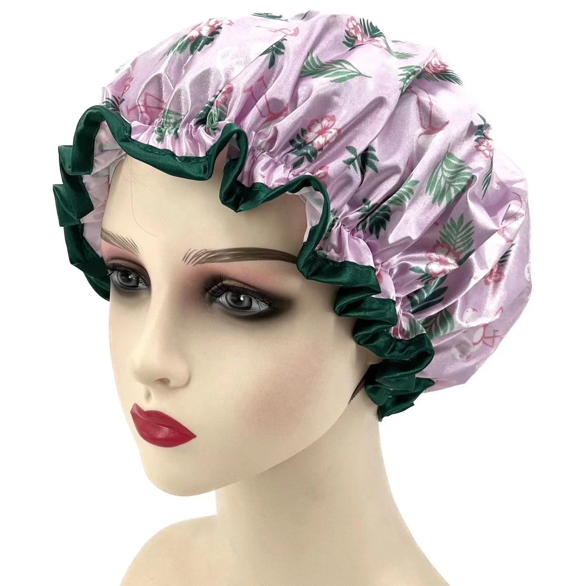 

Designer Shower Caps for Women large waterproof reusable adjustable satin shower caps