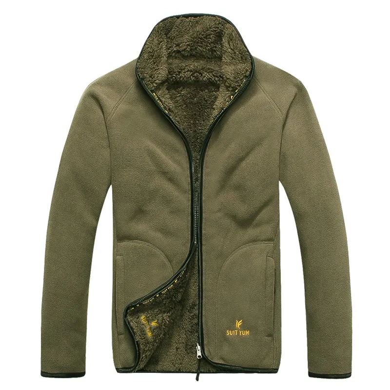

Free Shipping Mens Plus Velvet Warm Jacket Winter Outdoor Sport Thick Thermal Cardigan Coat Fleece Liner Riding Windproof Jacket